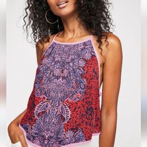 Free People Break Free Printed Side Slit Lightweight Tank Top Women’s Medium